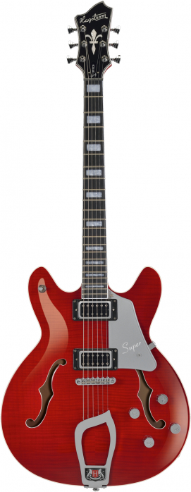 Hagstrom Super Viking Wild Cherry Transparent Flame electric guitar