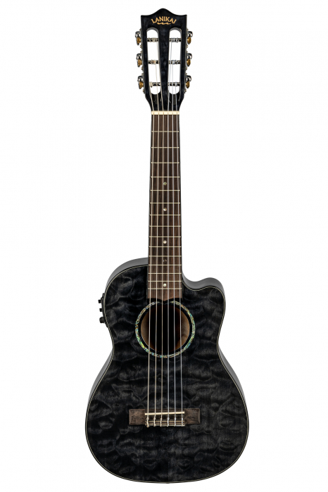 Lanikai Quilted Maple Black CE guitarlele elektro-akustyczne