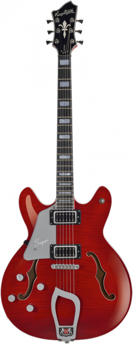 Hagstrom Super Viking Wild Cherry Transparent Flame LH gitara elektryczna, leworczna