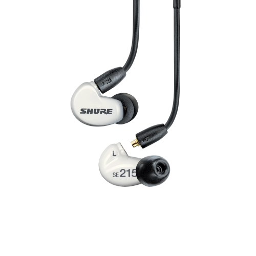 Shure SE215DYWH+UNI-EFS - Suchawki douszne AONIC215 z pojedynczym przetwornikiem i kablem 3.5mm (biae)