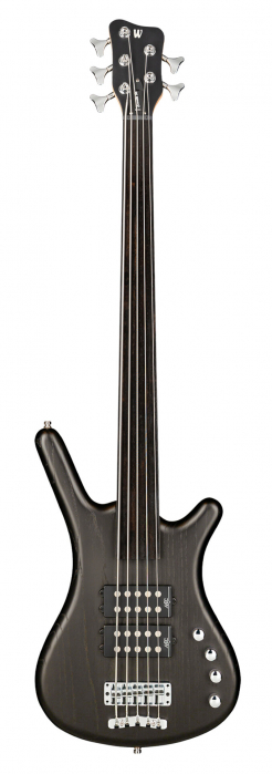 RockBass Corvette $$, 5-String, Fretless - Nirvana Black Transparent Satin bass guitar