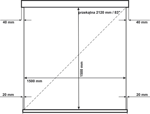 AvTek Tripod Standard 150, ekran na statywie, wymiary cm - 150 x 150, obraz cm - 150 x 150