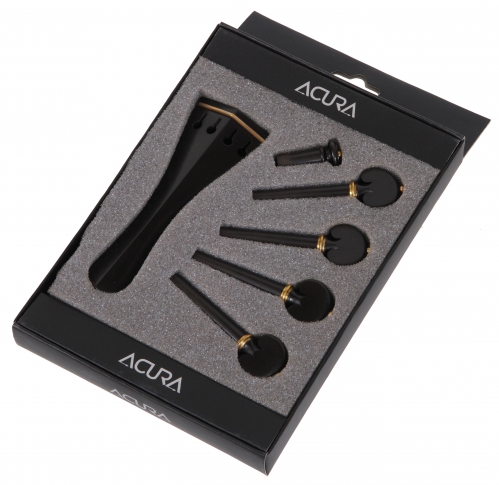 AN violin tailpiece set 4/4 a la Hill ebony heart, gold fret AN violin tailpiece set 4/4 a la Hill ebony heart, gold fret