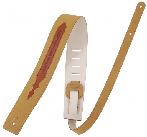 Gibson BL010 Brushed Leather Strap tan/cognac, kožený gitarový popruh Gibson BL010 Brushed Leather Strap tan/cognac, kožený gitarový popruh