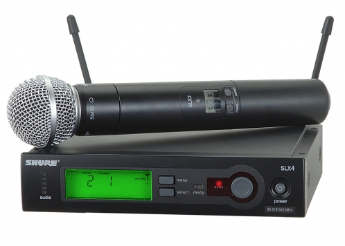 Shure SLX24/SM58 (SLX2/SM58, SLX4) bezdrtov sprava