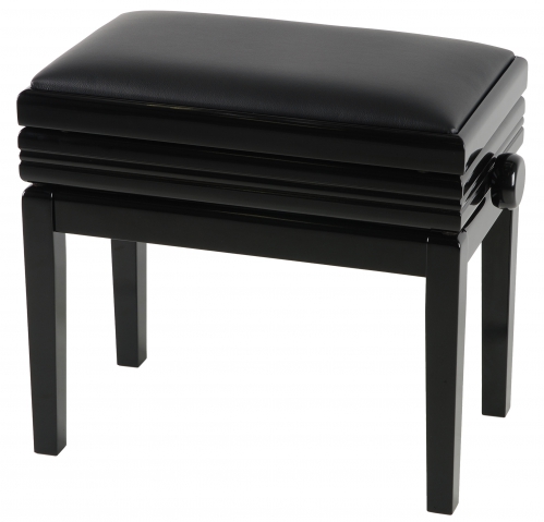 Grenada BG 5 piano bench with drawer, gloss black, leather