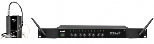 AKG DMS Tetrad Performer Set bezdrtov digitlne sada (2,4 GHz), prijma 4-kanaowy, nhlavn mikrofn