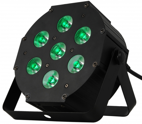 MLight Flat7 LED PAR 3-in-1 RGB; 7x9W - reflektor LED p�aski, obudowa metalowa, czarna