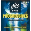 GHS Progressives struny pre basgitaru, 4-str. Medium, .045-.105